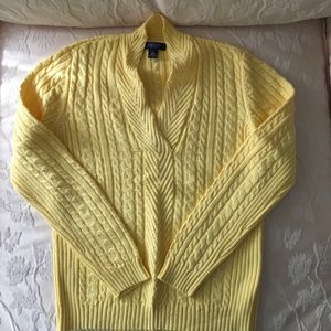 Chaps Yellow Cotton Sweater